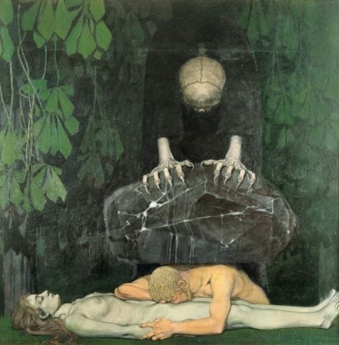 Oskar Zwintscher — «Grief» («Горе»), 1898 год.