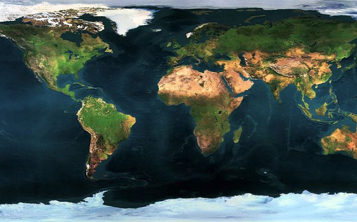 Фото Земли сделанное спутником.
