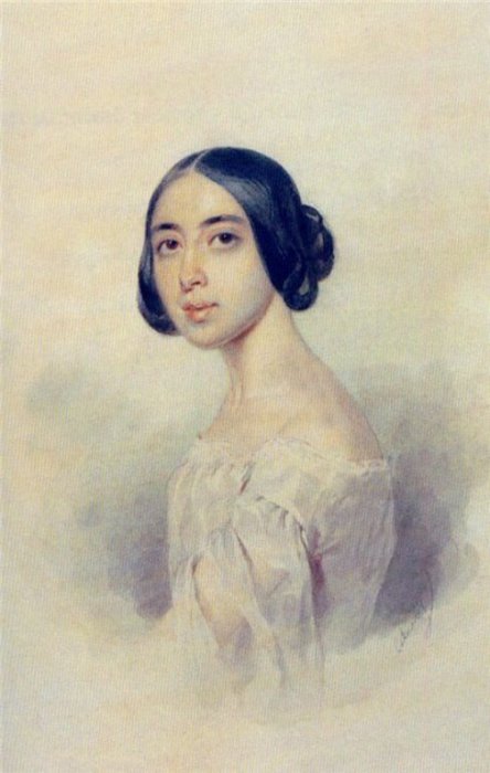 Художник - Соколов П. Портрет Полины Виардо 1844 год.