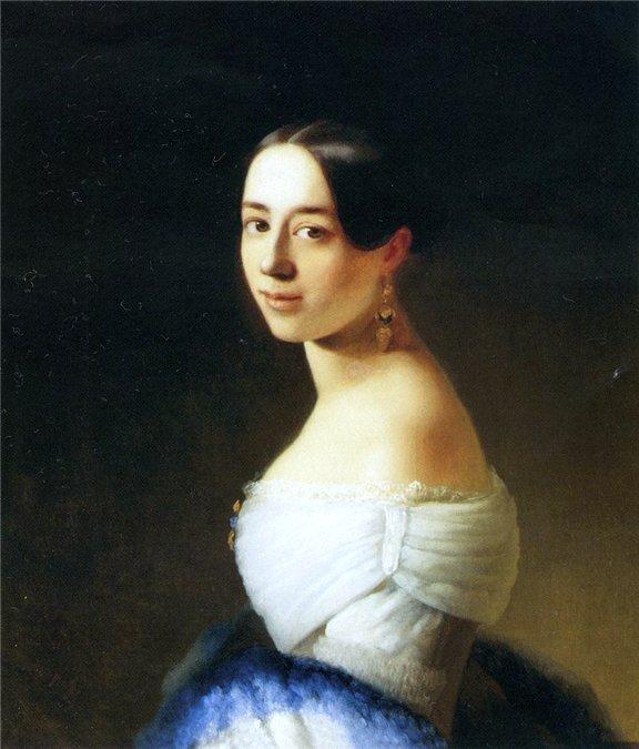 Художник - Нефф Т. Портрет Полины Виардо 1842 год.