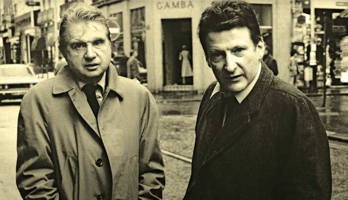 Фрэнсис Бэкон (слева) и Люсьен Фрейд (справа), 1974 год. \ Фото: pinterest.ru.