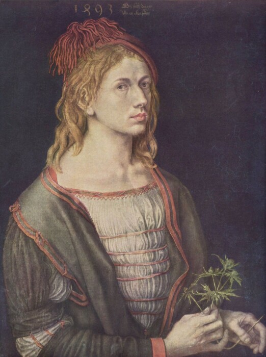 Автопортрет с чертополохом, 1493 год. \ Фото: zeno.org.