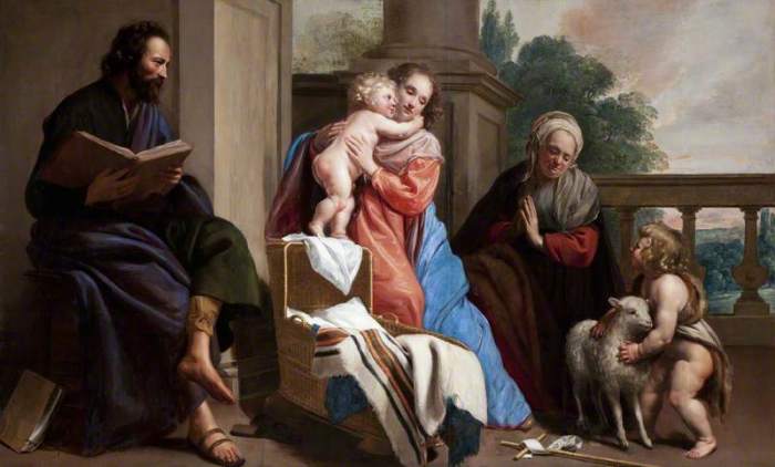 The Holy Family with Saint John and Saint Elizabeth. Автор: Jacob van Oost .
