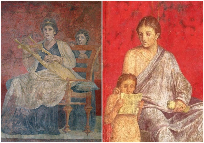 Римлянки, фрески из виллы Боскореале, I век до нашей эры - I век нашей эры.