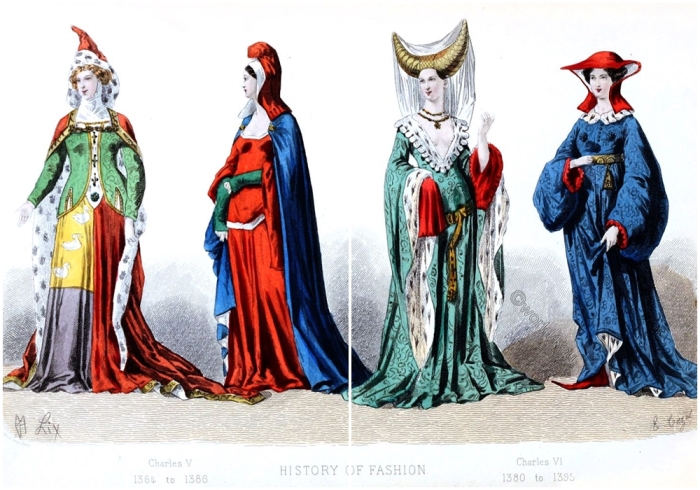 Французская мода XIV века.