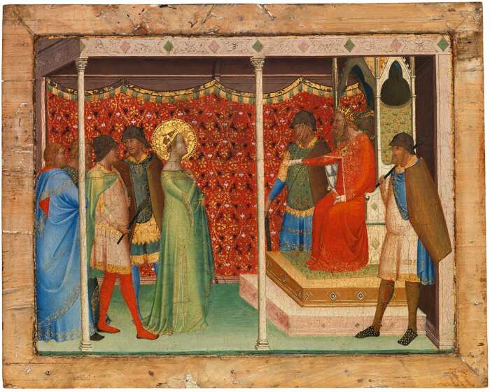 Святая Репарата перед императором Децием, Бернардо Дадди, 1338-40 гг. \ Фото: theconversation.com.