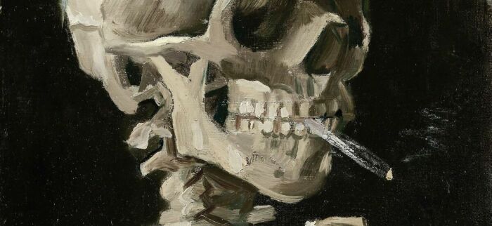 Фрагмент картины «Череп с горящей сигаретой», Винсент Ван Гог. \ Фото: arthistoryproject.com.