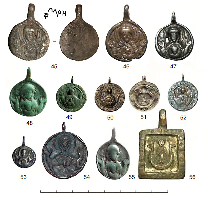 (табл. IV) Иконки от XII–XIII вв. до первой половины XV в. с  изображением Богоматери Знамение