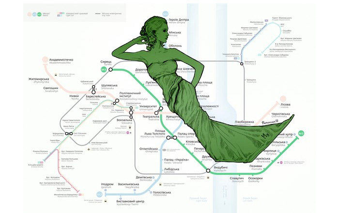 Художница из Украины «хуманизировала» схему киевского метро.