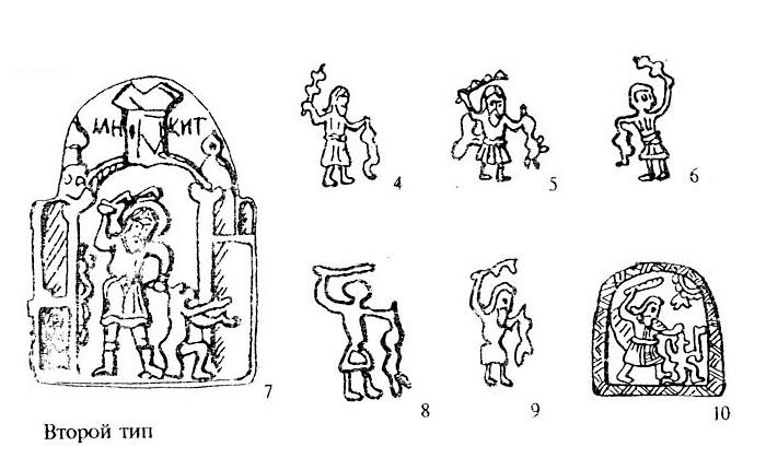 Типы изображений святого Никиты-бесогона: второй тип (рис. 4-10)