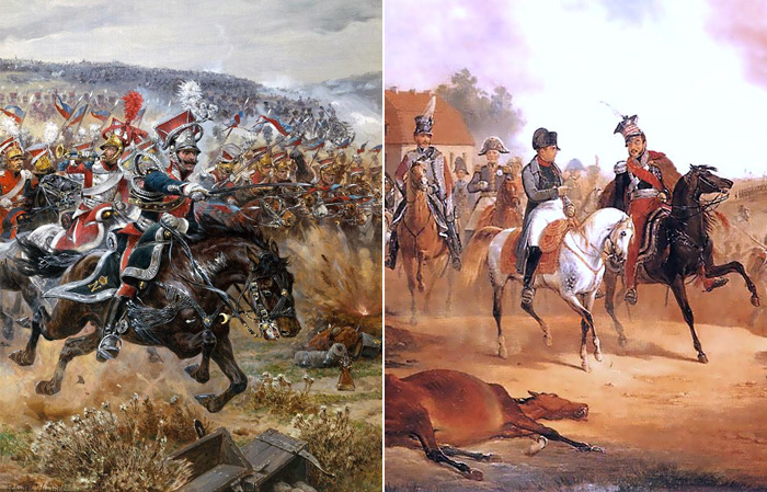 Последняя атака Понятовского. / Наполеон и Понятовский в битве под Лейпцигом.
