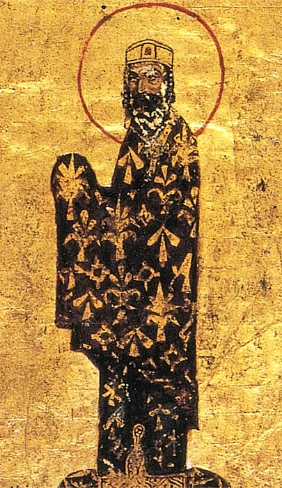 Император Византии Алексей Комнин. Портрет из греческого манускрипта 
