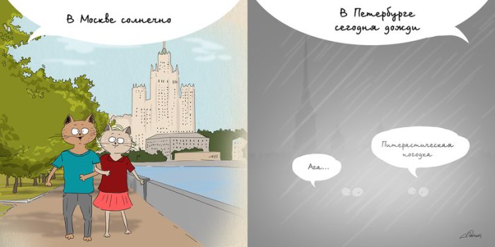 Москва VS Питер: погода - извечная тема.