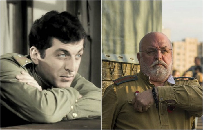 Учась на первом курсе театрального института, дебютировал в фильме «В бой идут одни старики», в роли лейтенанта  (позднее капитана) Вано Кобахидзе.