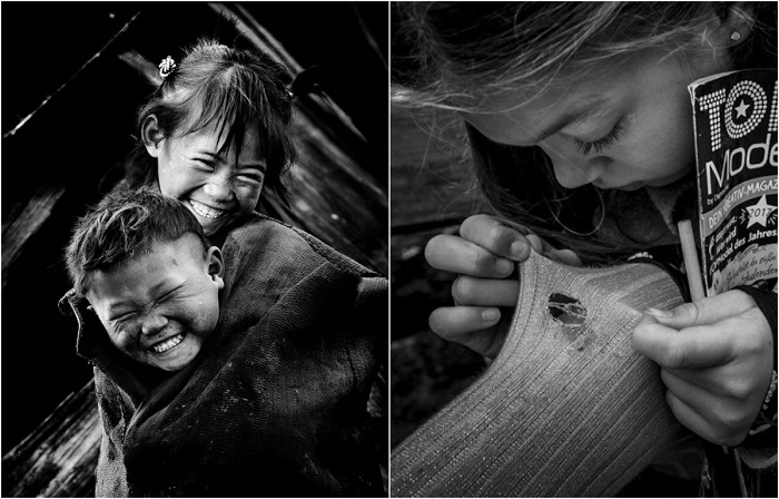 Лучшие монохромные снимки детей из категории «Документальная и уличная фотография».