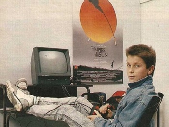 Кристиан с компьютером Amstrad, 1984 год.