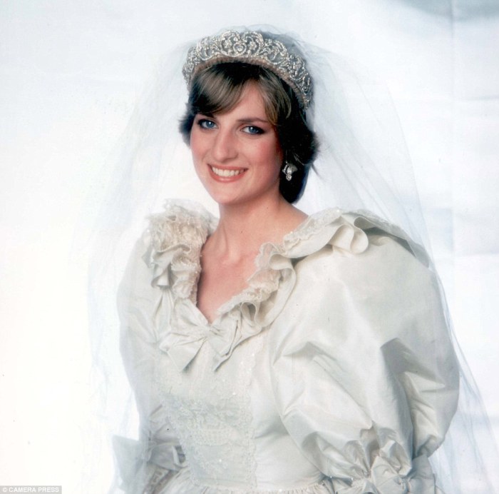 Принцесса Диана в день свадьбы, 1981 год.