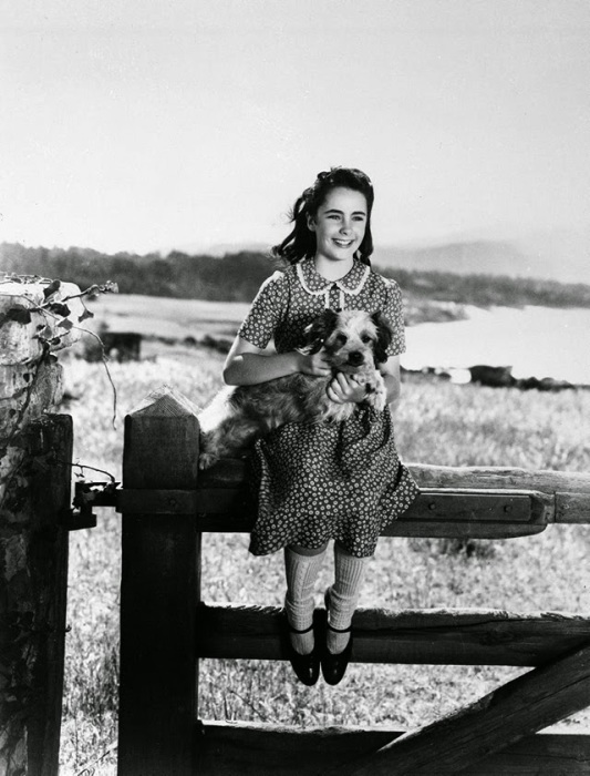 Элизабет на съёмках фильма «Национальный бархат», 1944 год.