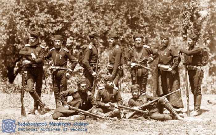 Солдаты, принимавшие участие в Русско-турецкой войне.