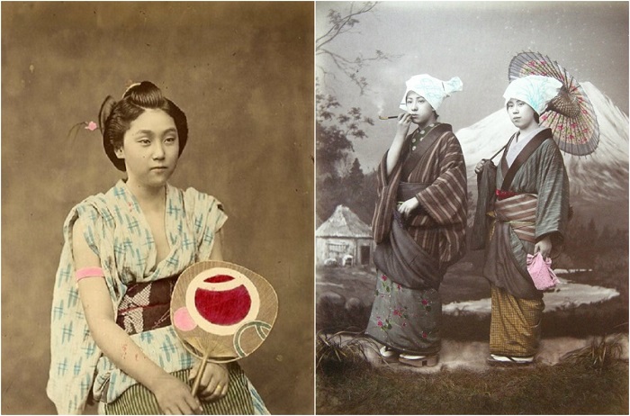 Цветные ретро-фотографии Японии 19 века.