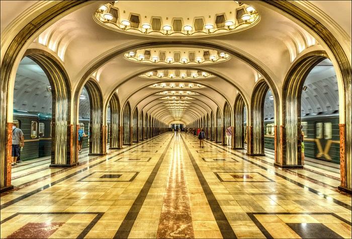 Станция Маяковская Замоскворецкой линии Московского метрополитена.