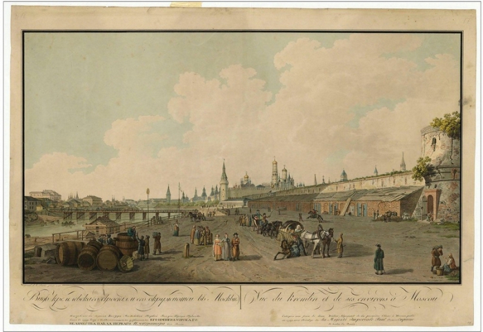 Вид Кремля с Москворецкой набережной, 1795 год.