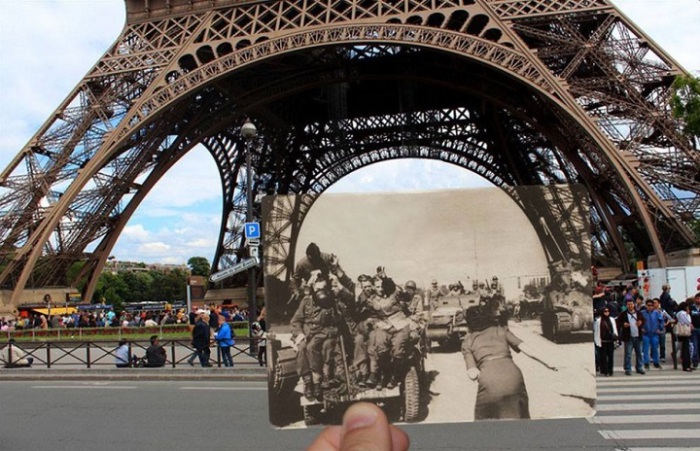 Фотографии,  иллюстрирующие насколько Париж изменился в течение прошлого века.