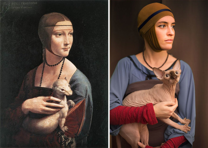 Известная картина «Дама с горностаем», на которой, предположительно, Леонардо да Винчи изобразил любовницу Людовико Сфорца, 1489 г. - 1490 г.