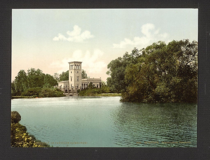 Вид Лугового парка с колоннады Бельведера, фото 1877 года.