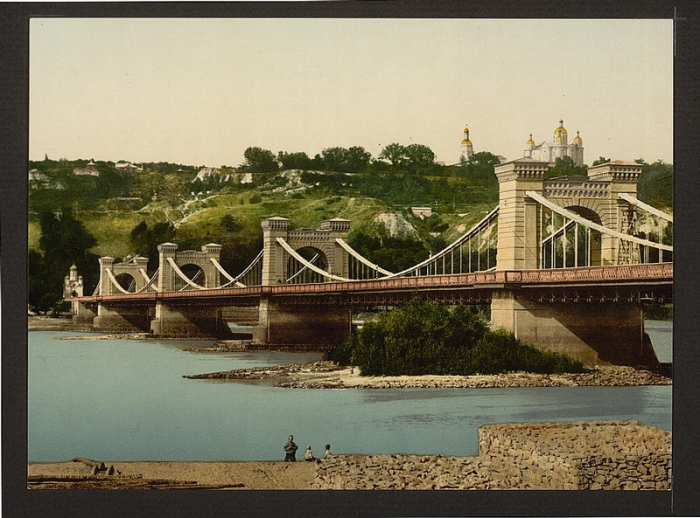 Первый постоянный мост через Днепр, Киев 1887 год.
