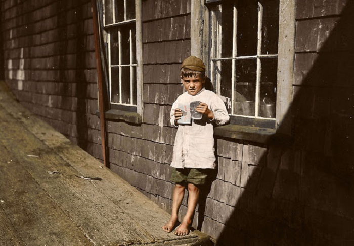 5-летний Престон, упаковщик из Истпорта, штат Мэн, 17 августа 1911 года.