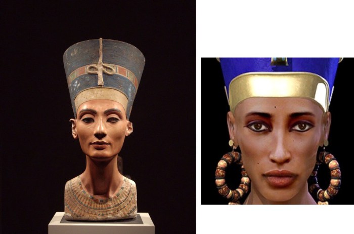 Реконструкция облика «главной супруги» древнеегипетского фараона XVIII династии Эхнатона.