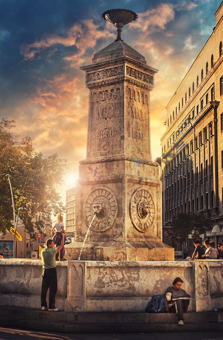 Питьевой фонтан, возведенный на площади в честь празднования второго срока правления князя Милоша. 