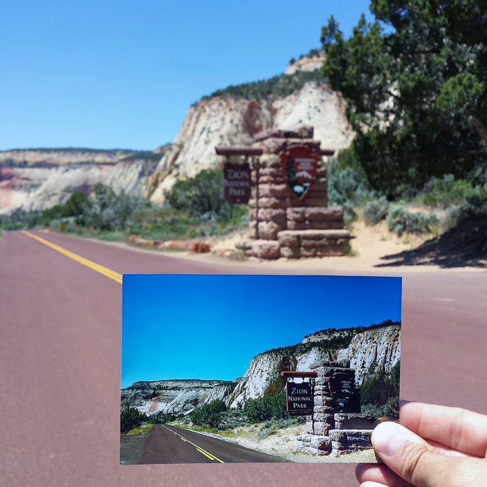 Национальный парк США в штате Юта. Сентябрь 1974 и май 2016 года.