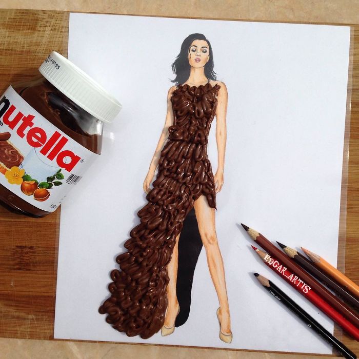 Платье из знаменитой на весь мир шоколадная намазки Nutella.