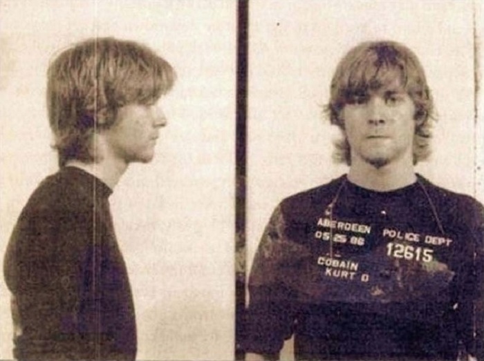 Курт Кобейн во время ареста.