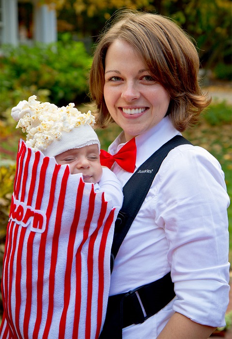 Веселый костюм для первого осеннего праздника ребенка создан с применением… настоящего попкорна!
