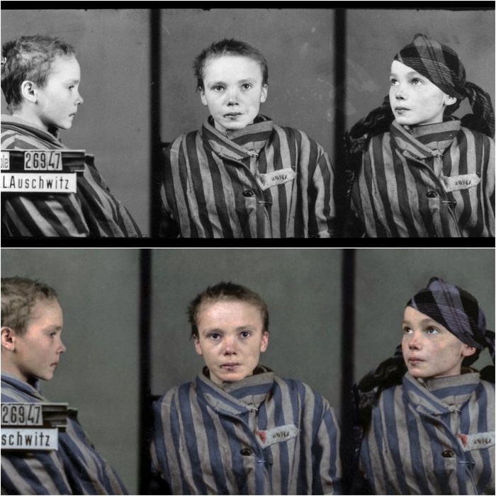 Учетная фотокарточка девочки-узницы концлагеря Освенцим.