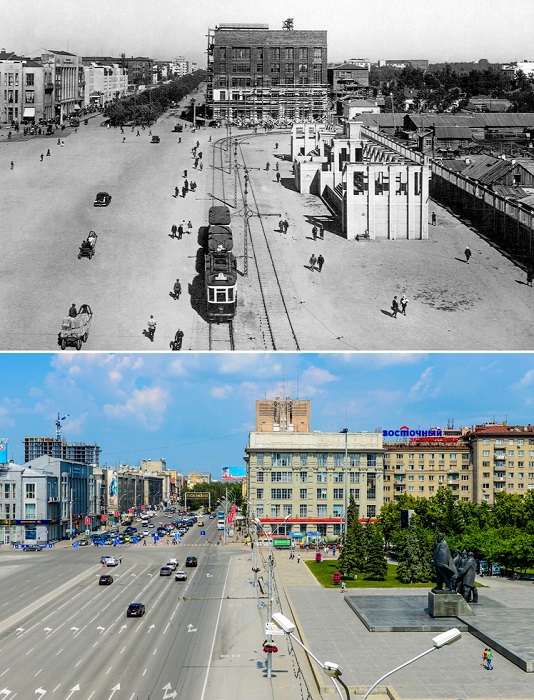 В 1960-е годы в северо-западный угол площади пришла Вокзальная магистраль.
