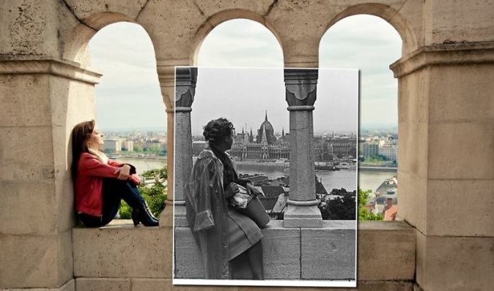 Из галереи бастиона открывается великолепный вид на Дунай, здание Венгерского парламента и район Пешта. 1962-2014 года.