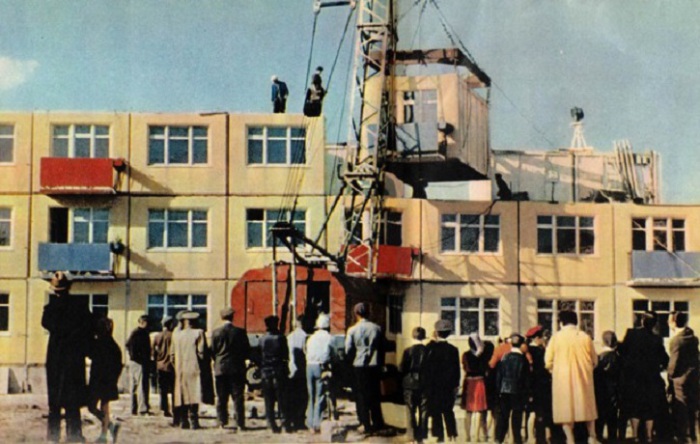 Строительство «хрущевки» в Москве, журнал «Советский Союз» №148, 1962 год.
