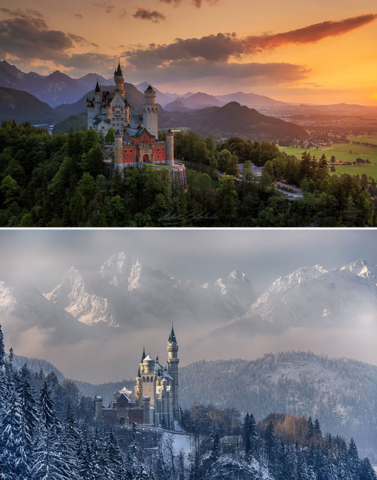 Самый популярный среди туристических мест на юге Германии - романтический замок баварского короля Людвига II.