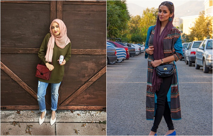 Уличные портреты иранских женщин в хиджабах