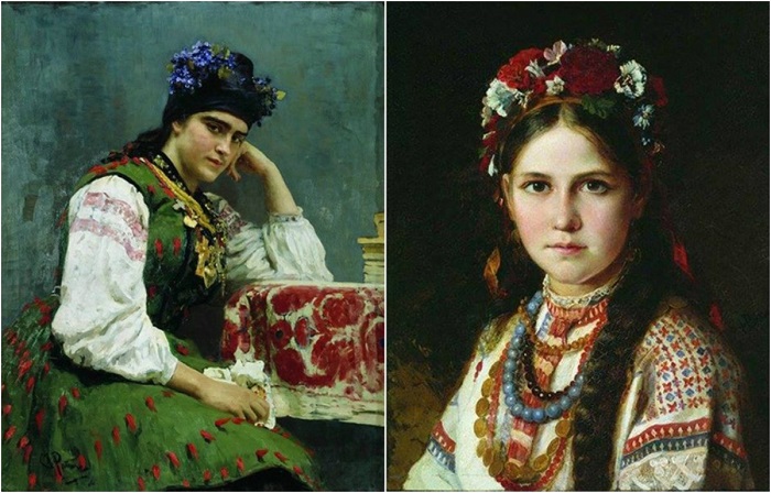 Портреты украинских девушек различных времен.