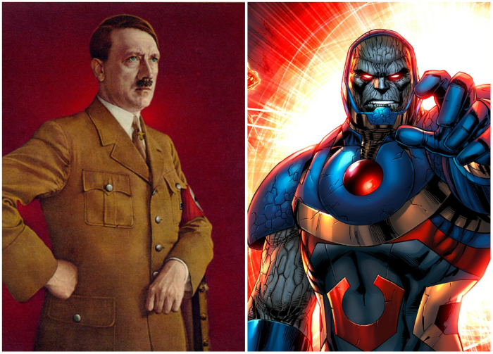 Гитлер и злодей Дарксайд (Darkseid).