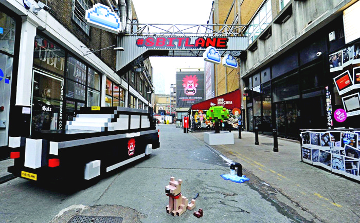 Восьмибитная улица 8 Bit Lane как реклама мультфильма Wreck-It Ralph