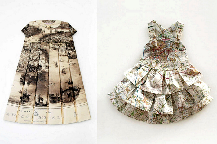 Географические платья. Креативная одежда из географических карт