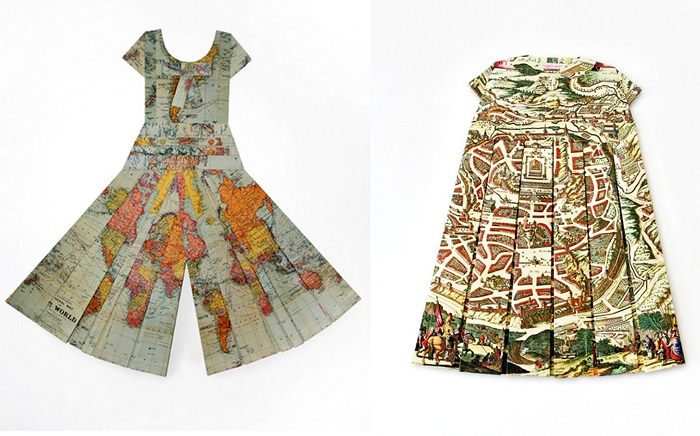 Географические платья. Креативная одежда из географических карт