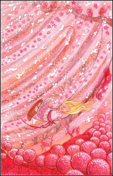 Розовые волны - детские мечты. Иллюстрация Эрин Ваганос
