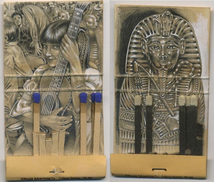 Мини-картины Джейсона Д'Акуино на коробках от спичек